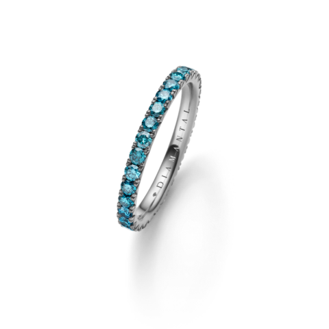 Diamantal Tantal Memoirering mit Oceanblue Diamanten